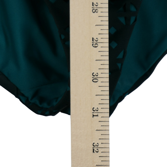 Loft Beach Green Halter Swimsuit Womens Size 12 Laser Cut Lightly Padded Bra - Picture 9 of 12